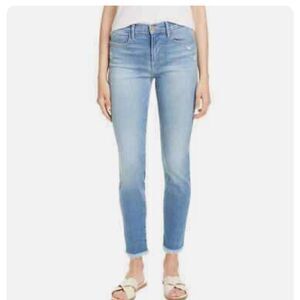 Frame Le High Skinny Raw Hem Cropped Jeans Sz 27